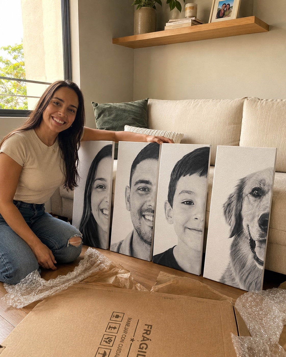 Set de 4 — Panel 40×25 cm